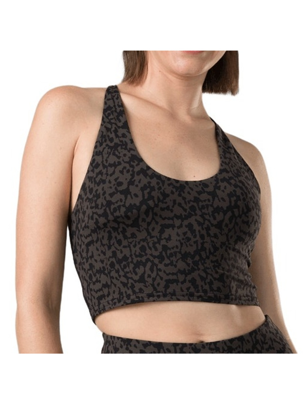 Prana Chakara Crop Top Women's XL Dark Iron Wild Adjustable Straps Racerback